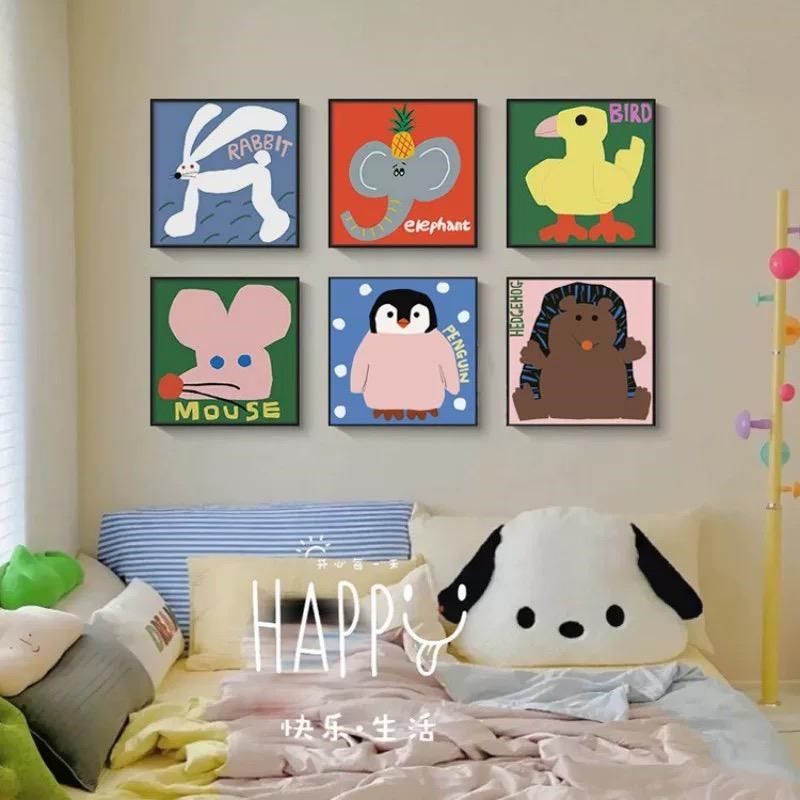 源头工厂多巴胺小动物卧室装饰画卡通可爱儿童房挂画床头柜摆画,淘宝优惠券,粉丝福利购,淘宝优惠卷