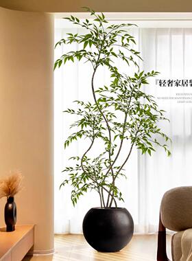 南天竹彷真绿色植物室内客厅轻奢卧室放生假树高端轻奢花大型落地
