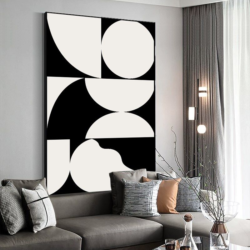 黑白灰装饰画极简风肌理客厅落地画沙发背景墙挂画玄关抽象挂画,淘宝优惠券,粉丝福利购,淘宝优惠卷