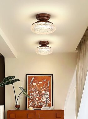 卧室灯美式复古房间主卧灯意式法式中古风高级感衣帽间玄关吸顶灯
