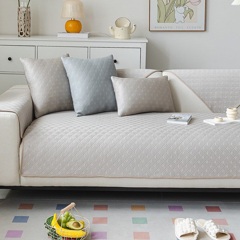 凉豆豆沙发垫夏季新款2024防滑凉席坐垫冰丝夏天凉垫盖布冷感套罩,淘宝优惠券,粉丝福利购,淘宝优惠卷