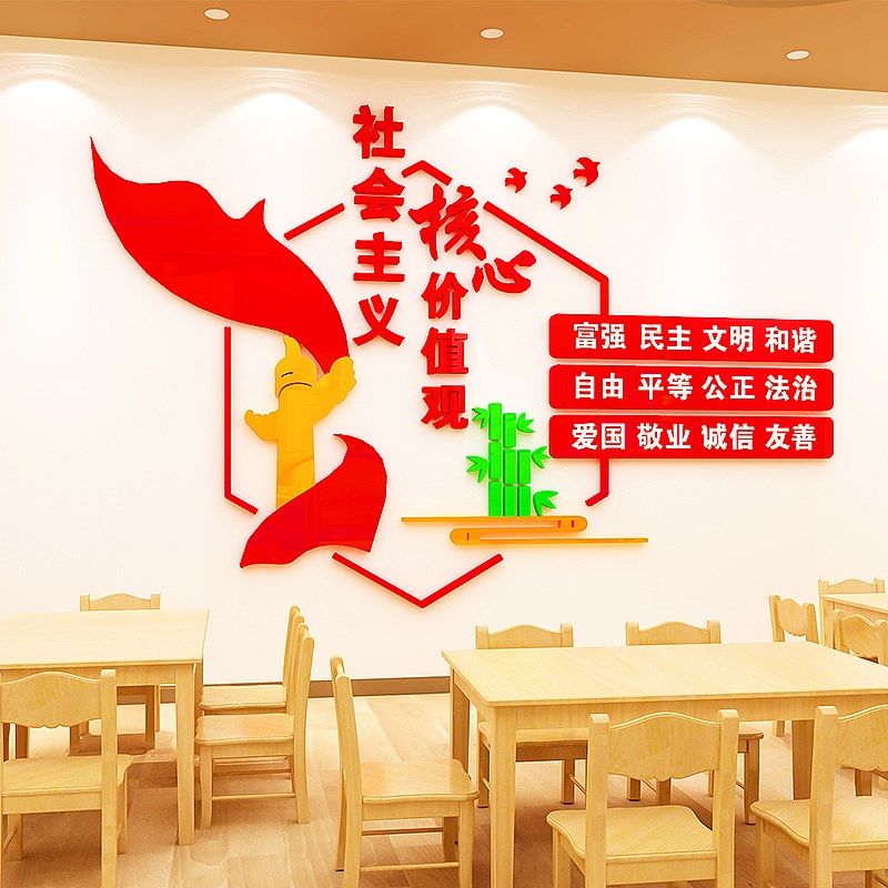 社会主义核心价值观党建文化墙社区党员支部活动室主题墙布置墙贴,淘宝优惠券,粉丝福利购,淘宝优惠卷
