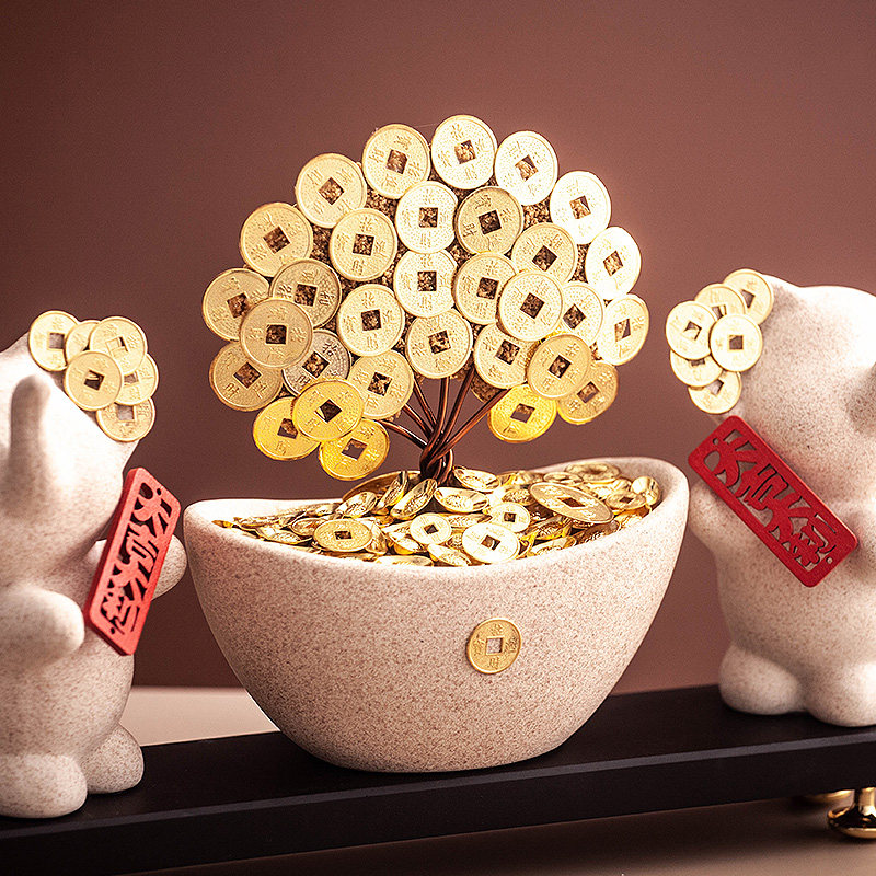 新中式电视柜装饰摆饰轻奢大吉大利玄关酒柜摆设客厅乔迁新居礼品,淘宝优惠券,粉丝福利购,淘宝优惠卷