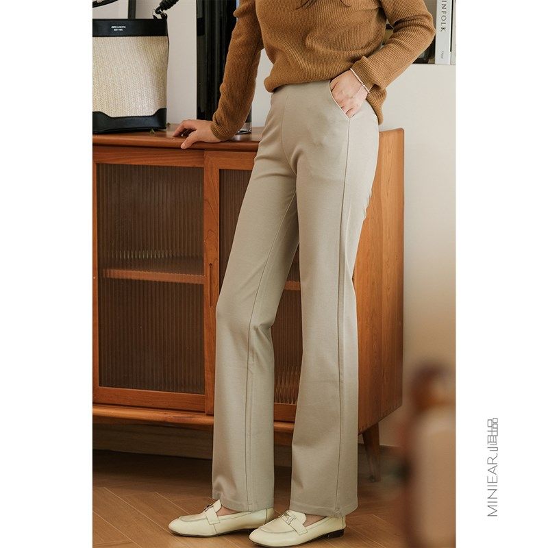 小耳出品【自在时尚感】显瘦直筒裤女下脚口微喇气质百搭休闲裤,淘宝优惠券,粉丝福利购,淘宝优惠卷