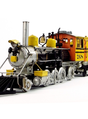 铁艺金属火车模型装饰道具1886年联合号蒸汽机车复古火车头礼物