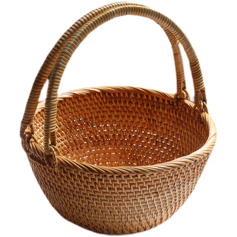 越南手工藤编手提水果面包点心篮野餐篮子鸡蛋馒头筐草莓采摘篮,淘宝优惠券,粉丝福利购,淘宝优惠卷