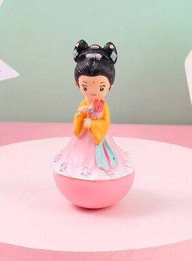 大唐有夜城不倒翁小姐姐汉服娃娃文创人偶摆件桌面饰品对诞节礼物