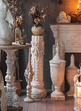 欧法式复古创意家居罗马柱雕花摆设摄影楼婚礼拍摄道具装饰品摆件