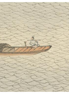 张大千沧浪渔笛图风景山水画立轴挂画高清复制酒店客厅装饰画临摹