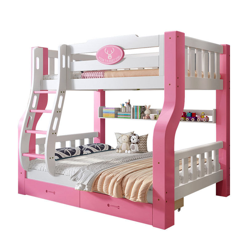 儿童上下床双层床实木两层上下铺男孩女孩高低床粉色小户型子母床,淘宝优惠券,粉丝福利购,淘宝优惠卷