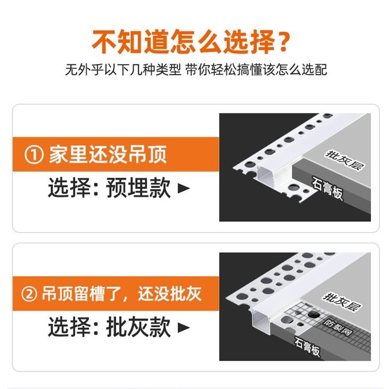 led线条灯嵌入式双眼皮吊顶流水灯带铝槽线形灯卡槽预埋线性灯槽,淘宝优惠券,粉丝福利购,淘宝优惠卷
