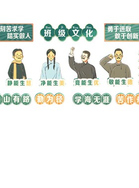 觉醒年代开新学期教室布置装饰班级文化墙学生激励志标语墙贴纸画