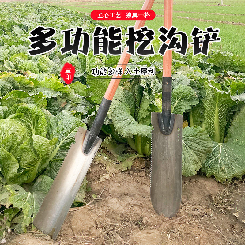 挖沟铲取土器铁锹农用挖地挖坑挖电线杆洞专用探铲挖山药尖头铁锨,淘宝优惠券,粉丝福利购,淘宝优惠卷
