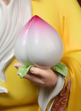 戴玉堂陶瓷寿星南极仙翁客厅装饰品大寿摆件送老人寿礼生日礼物