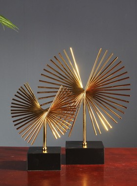 轻奢风格装饰品 抽象铁艺展翅摆件 客厅玄关电视柜摆件房间艺术品