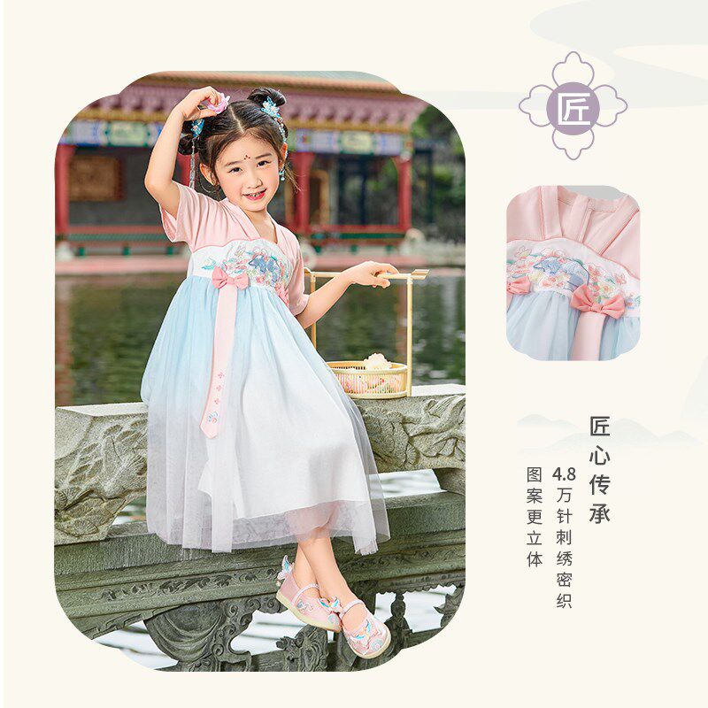 汉服女童夏款2023儿童仙气古风夏装小童唐装裙子6岁宝宝连衣裙夏,淘宝优惠券,粉丝福利购,淘宝优惠卷
