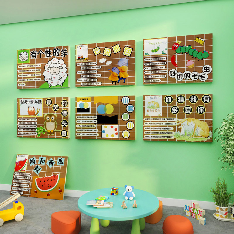 幼儿园楼梯墙面装饰画阅读区图书角布置绘本馆好书推荐环创主题,淘宝优惠券,粉丝福利购,淘宝优惠卷