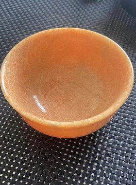 天然石材黄玉碗养生碗手工打磨送老人礼物钙片制作就要用到此材质