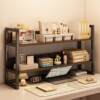 Bookshelf on the desktop bedroom office table small multi-layer shelf living room desk storage hole board storage rack