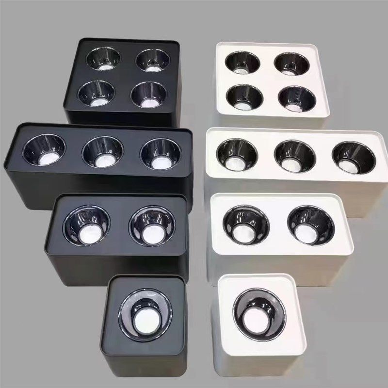 led明装格栅射灯正方形双头防眩斗胆灯吸顶筒灯吊顶免打孔吸顶灯,淘宝优惠券,粉丝福利购,淘宝优惠卷