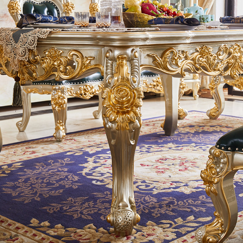 欧式大理石餐桌椅组合美式大小户型全实木长方形餐厅饭桌家用餐台,淘宝优惠券,粉丝福利购,淘宝优惠卷