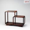 Jiaozhi Yellow Sandalwood Big Red Rose Branch Small Duobao Pavilion Ancient Shelf Teapot Tea Set Solid Wood Multi-layer Shelf Display Shelf
