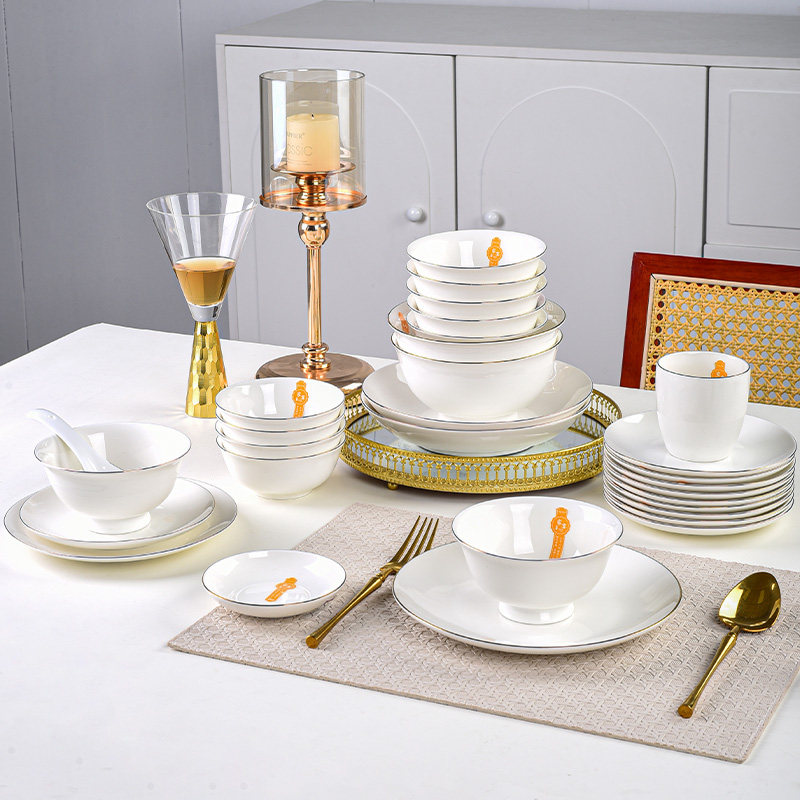 现代简约家用陶瓷米饭碗大号汤面碗饭盘鱼盘餐具组合套装家庭适用,淘宝优惠券,粉丝福利购,淘宝优惠卷