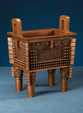 紫铜父戊方鼎铜鼎盛千秋中式家居办公室装饰品开业乔迁礼品