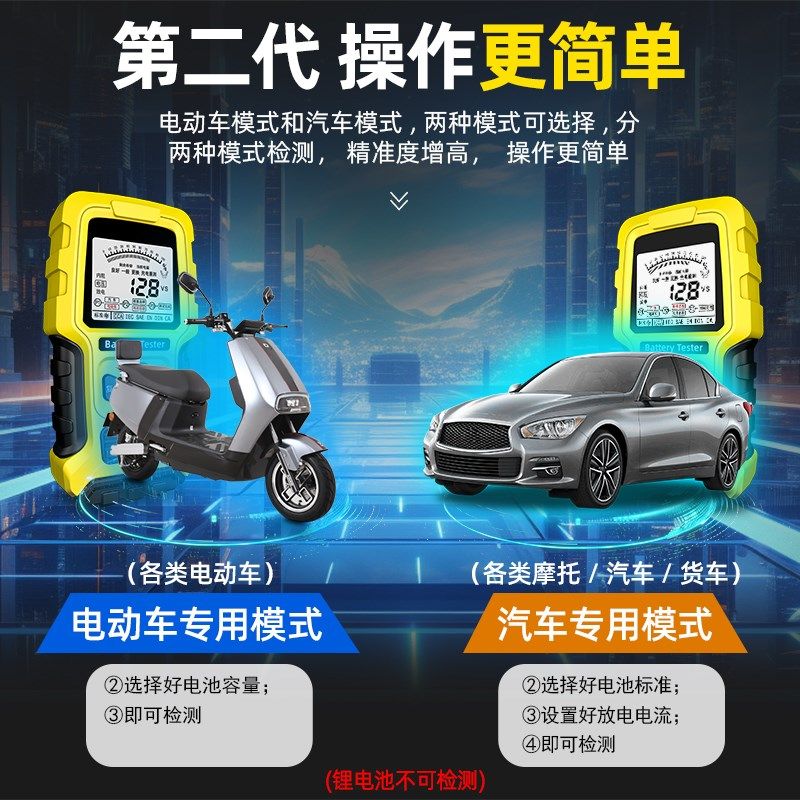 徽农第二代汽车电瓶好坏测试仪12v24v电动车蓄电池检测仪寿命容量,淘宝优惠券,粉丝福利购,淘宝优惠卷
