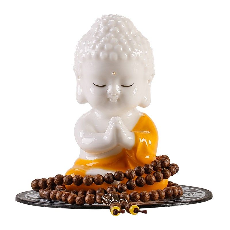 平安小如来汽车车载摆件创意陶瓷男士车内中控仪表台高档装饰用品,淘宝优惠券,粉丝福利购,淘宝优惠卷