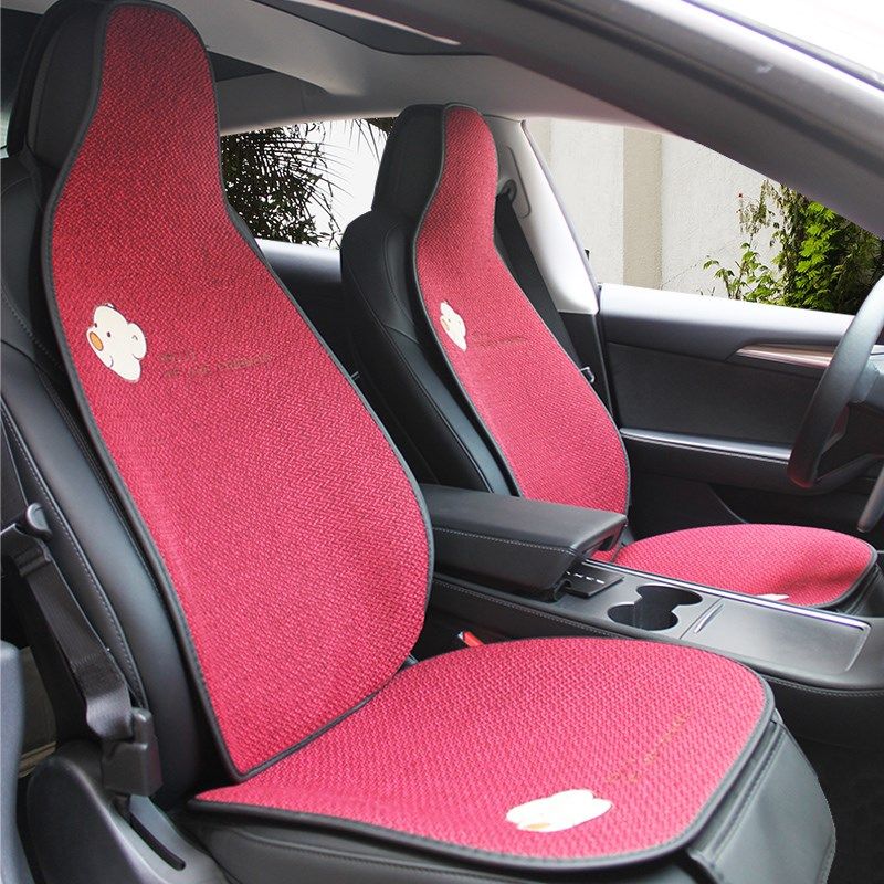 汽车坐垫四季通用五菱缤果亚麻卡通夏季座垫凉垫透气防滑女新能源,淘宝优惠券,粉丝福利购,淘宝优惠卷