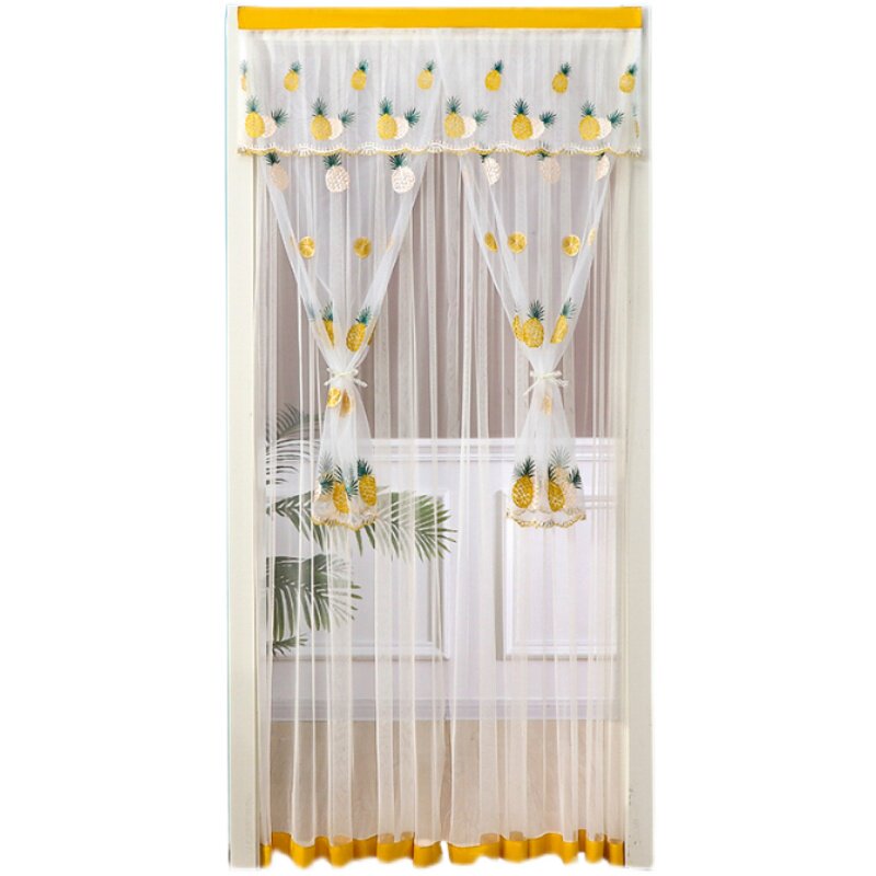 高档蕾丝双层2022新款卧室长门帘家用免打孔四季隔断防蚊虫飘纱帘,淘宝优惠券,粉丝福利购,淘宝优惠卷