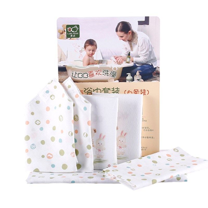 拉比纱布浴巾套装婴幼儿薄方巾新生儿宝宝大毛巾婴童洗澡巾6条装,淘宝优惠券,粉丝福利购,淘宝优惠卷
