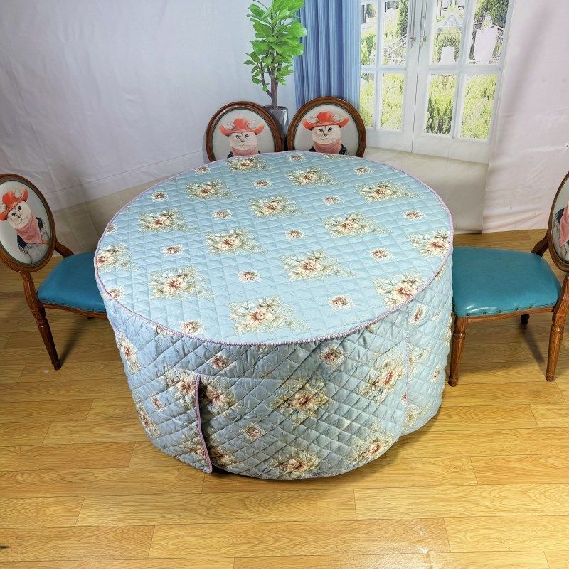 圆桌烤火罩加厚棉圆桌取暖桌布套木圆桌烤火罩子电炉圆桌棉布桌罩,淘宝优惠券,粉丝福利购,淘宝优惠卷