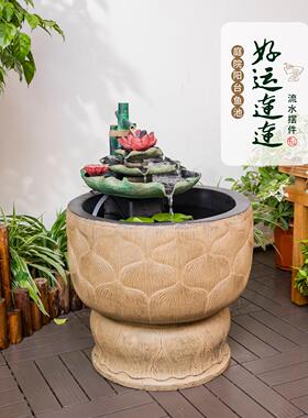 流水摆件鱼池室内玄关水景花园造景布置庭院循环水系景观阳台露台
