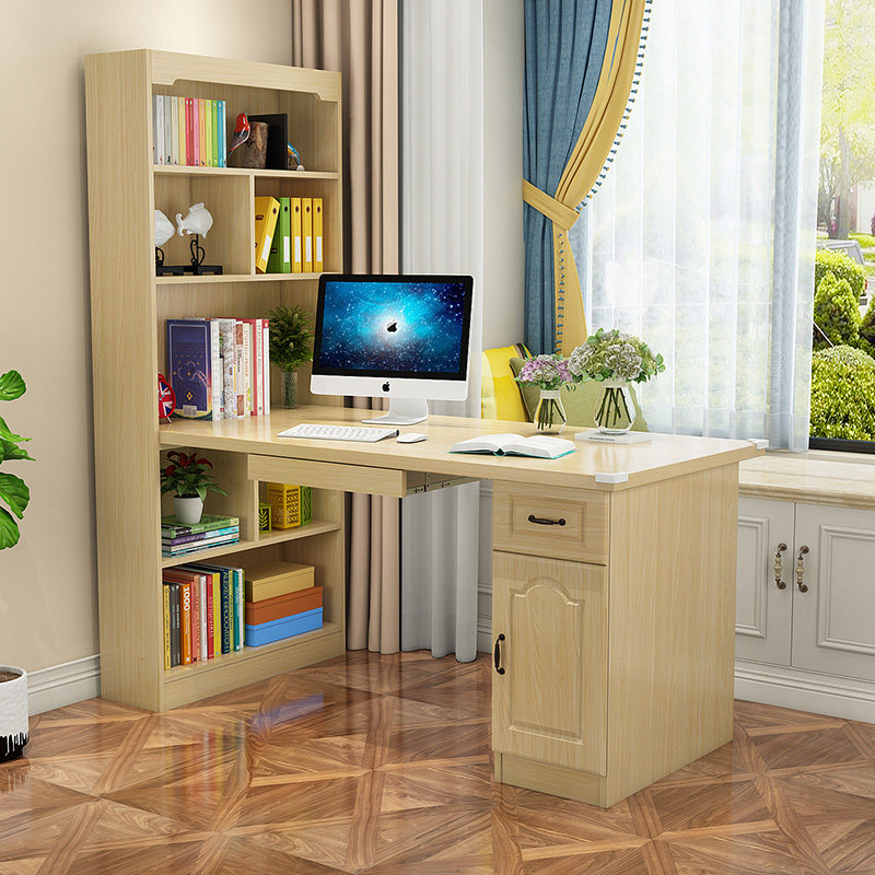 学生写字桌实木儿童学习桌带书架转角书桌书柜一体家用电脑桌组合,淘宝优惠券,粉丝福利购,淘宝优惠卷
