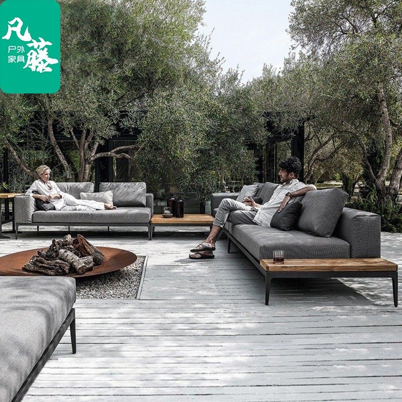 户外实木沙发家具庭院柚木美式室外露天民宿酒店防水铝合金沙发,淘宝优惠券,粉丝福利购,淘宝优惠卷