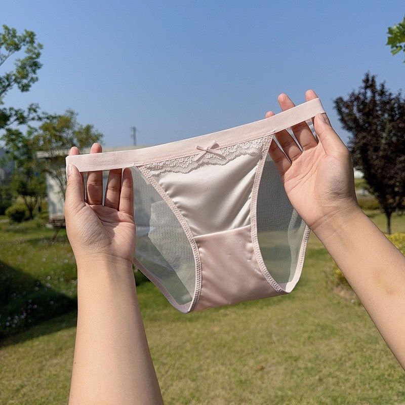 性感蕾丝舒适缎面网纱拼接高开 叉透气棉内裆中低腰三角内裤,淘宝优惠券,粉丝福利购,淘宝优惠卷
