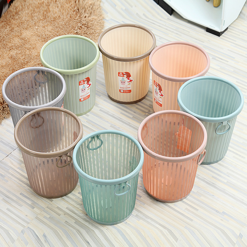 包邮 时尚创意卫生间厨房纸篓无盖垃圾桶家用 透明塑料垃圾筒大号,淘宝优惠券,粉丝福利购,淘宝优惠卷