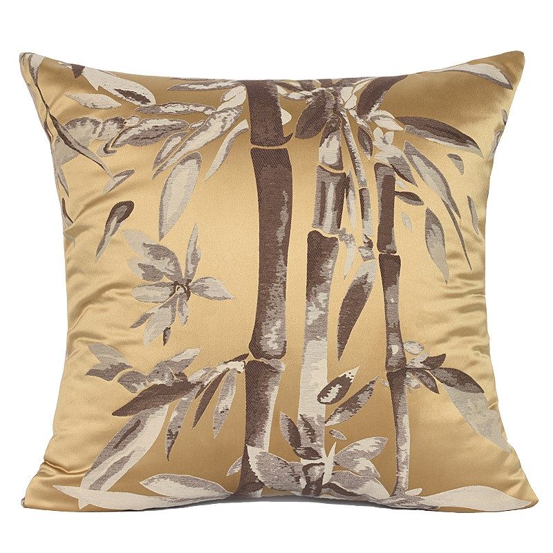 金色竹子抱枕套轻奢民宿靠包客厅沙发靠枕软装中式靠垫样板房方枕,淘宝优惠券,粉丝福利购,淘宝优惠卷