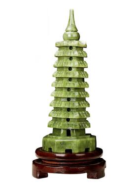 普陀山天然玉石雕刻文昌塔玉器工艺品九层十三层文昌塔玉石摆件