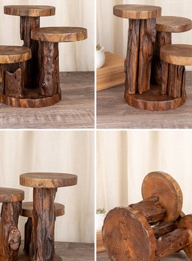 泰国手工实木制作多功能多肉置物架子泰式风格木质桌面装饰摆件