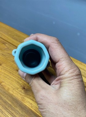 原产地汝瓷八方贯耳瓶仿古釉陶瓷投壶创意插花瓶花道工艺装饰摆件