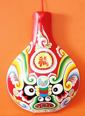 鼎麓 民间工艺品 宝鸡民俗 手工彩绘画 马勺脸谱 家居酒店装饰挂