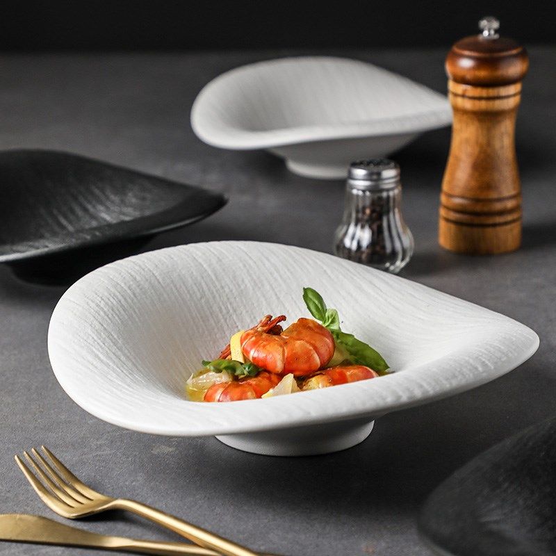 陶瓷异形盘西餐餐盘甜品碗高级感不规则菜盘子水果沙拉碗酒店餐具,淘宝优惠券,粉丝福利购,淘宝优惠卷