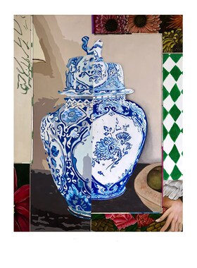 复古风个性时尚人物高级感走廊尽头装饰画客厅背景墙餐厅拼贴挂画