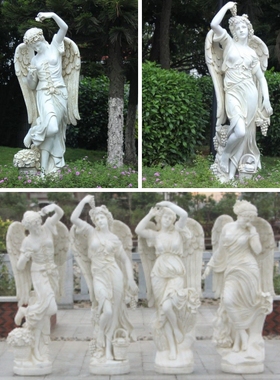 欧式大型落地人物天使雕像工艺品摆件酒店庭院园林装饰品门厅摆设