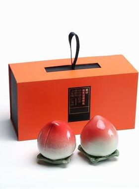 陶瓷桃子寿桃摆件福寿安康家居客厅装饰工艺品仙桃创意摆设