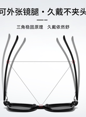 纯钛方形防紫外线防蓝光太阳镜