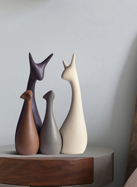 家居客厅陶瓷轻奢风创意简约现代电视酒柜装饰品摆件北欧小工艺品